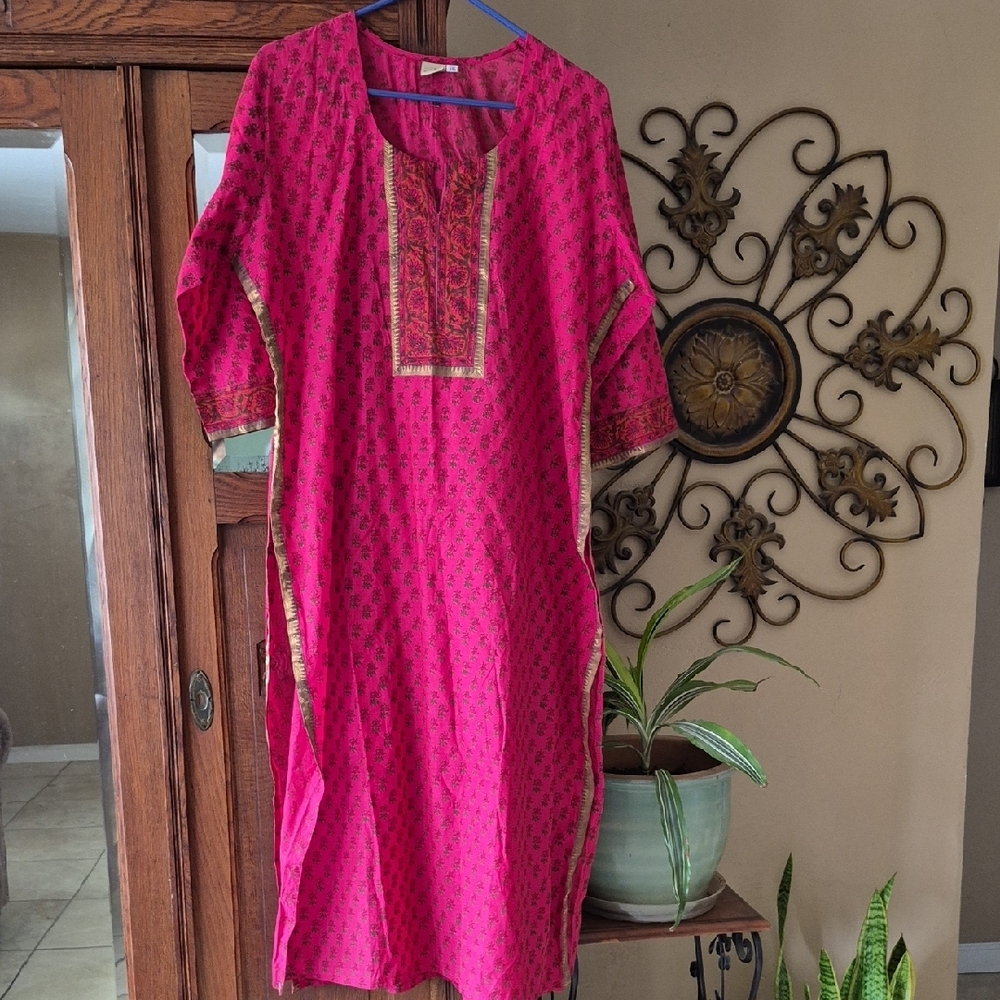 Pink and Gold Tunic Dress